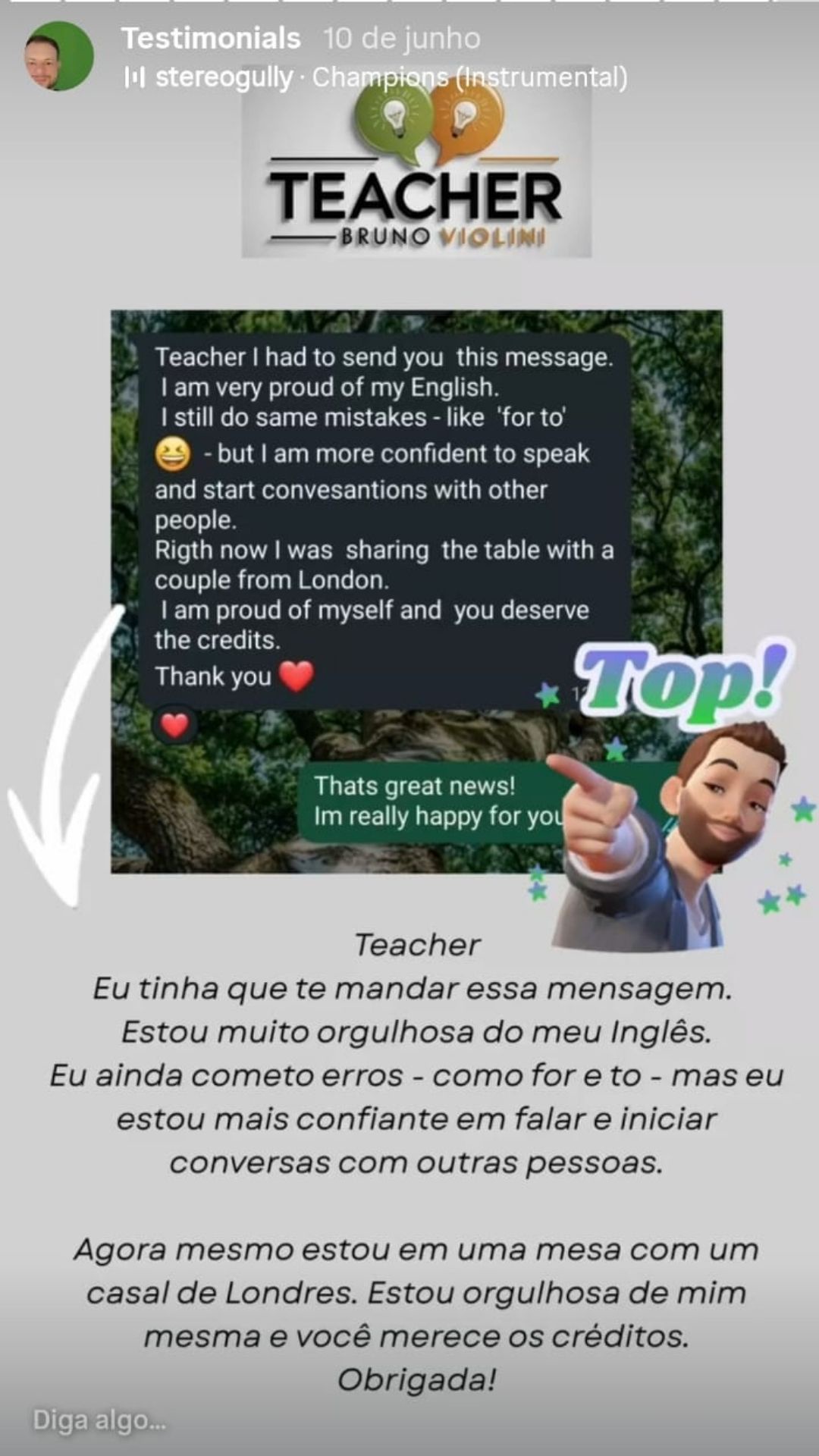 Depoimento de aluno 1