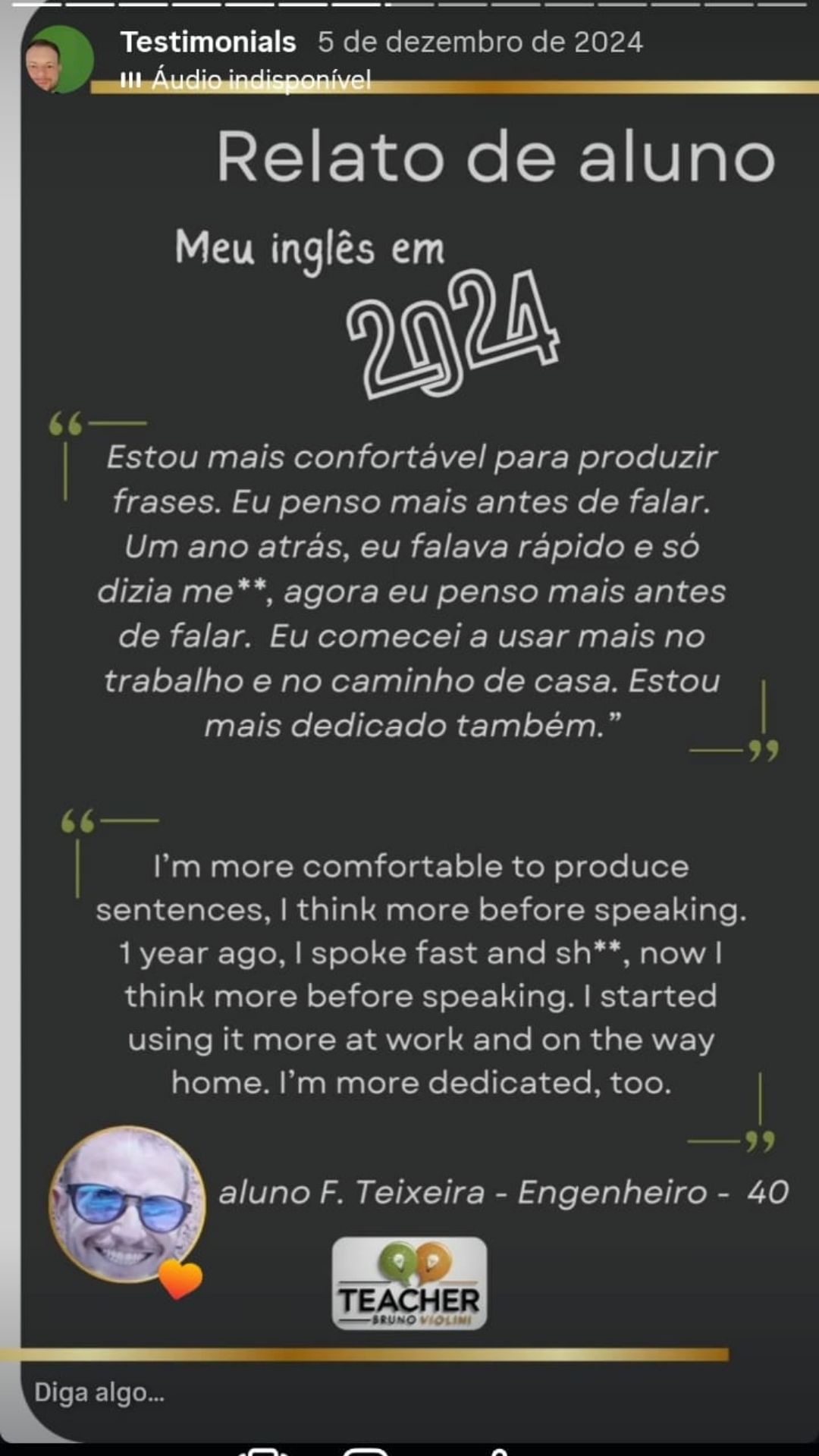 Depoimento de aluno 6