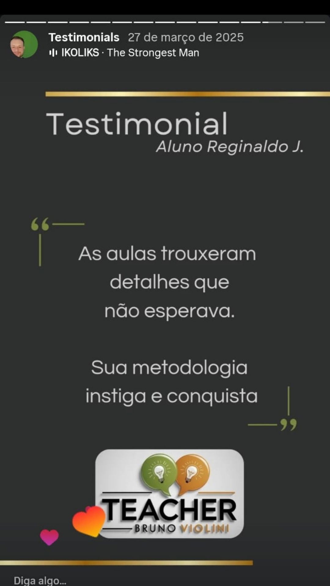 Depoimento de aluno 9