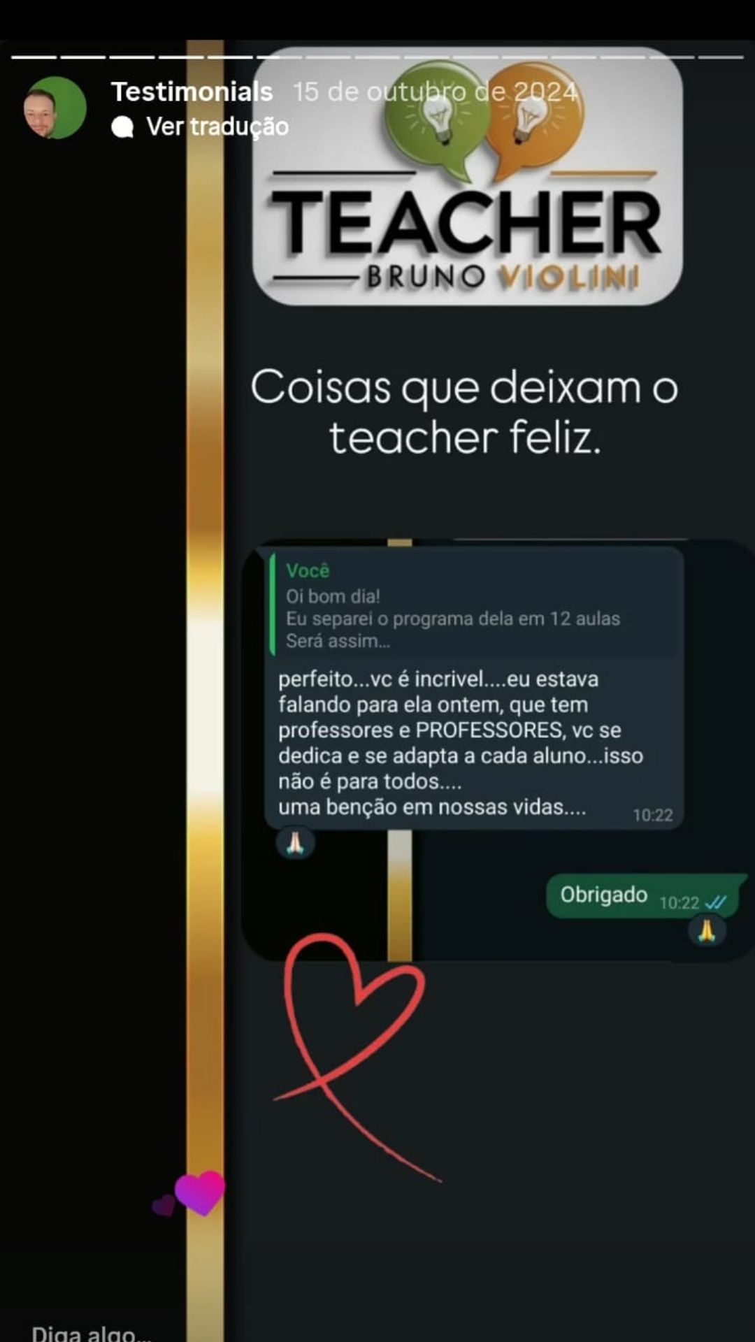Depoimento de aluno 11