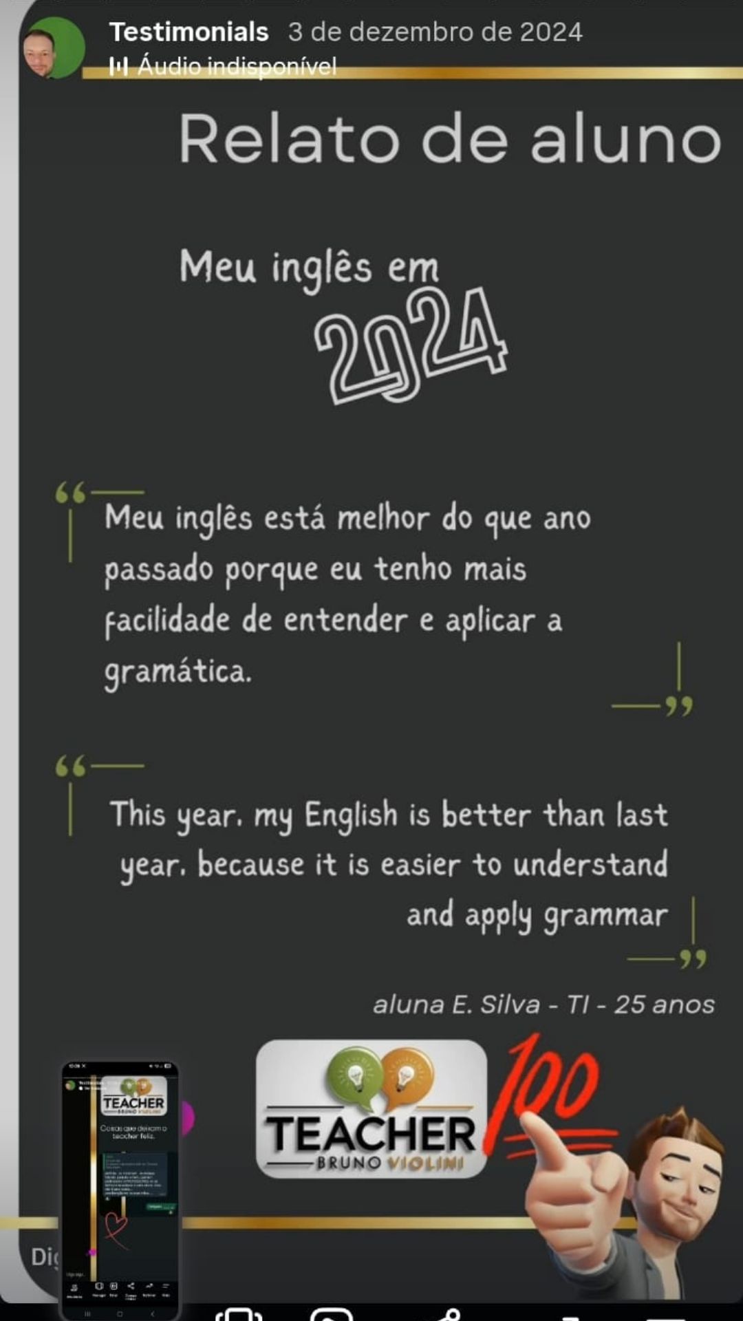 Depoimento de aluno 12